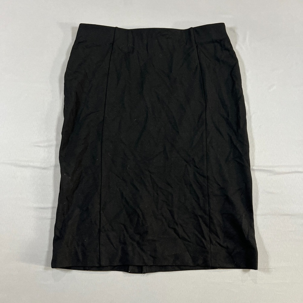 Ann Taylor Pencil Skirt Women S Black Stretch High Waisted Back Slit Office Wear